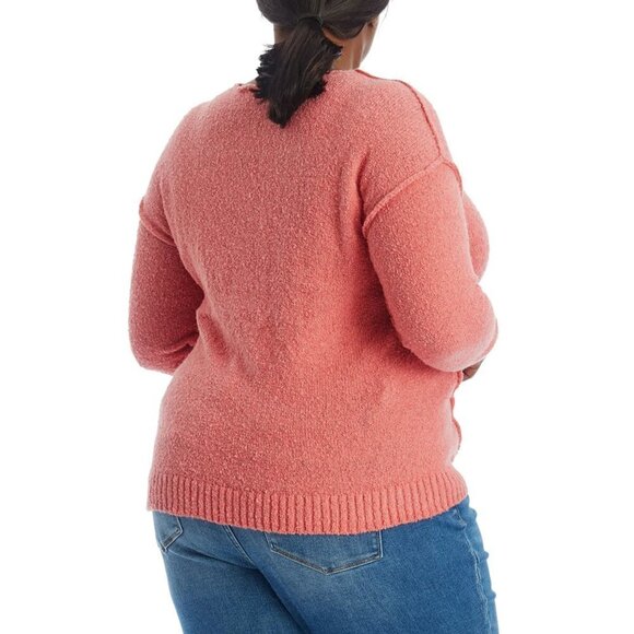 NWT Adyson Parker Plus Cozy V-Neck Soft Knit Inverted Seam Pullover Sweater - Picture 5 of 8